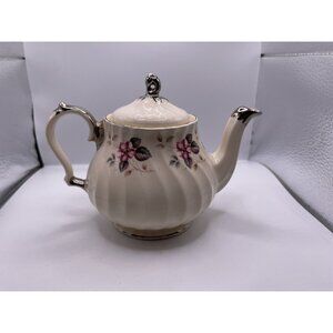 Vtg Sandler England Teapot Floral 5" tall lid English CottageCore Shabby Chic
